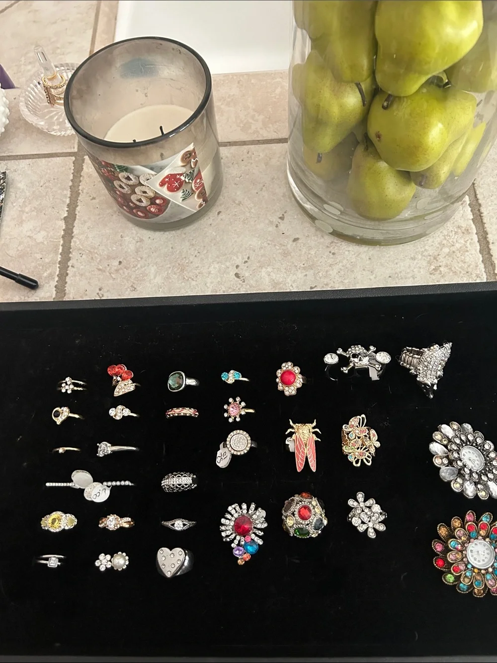 Assorted Women's Fashion Rings Set - Multicolor Stones
